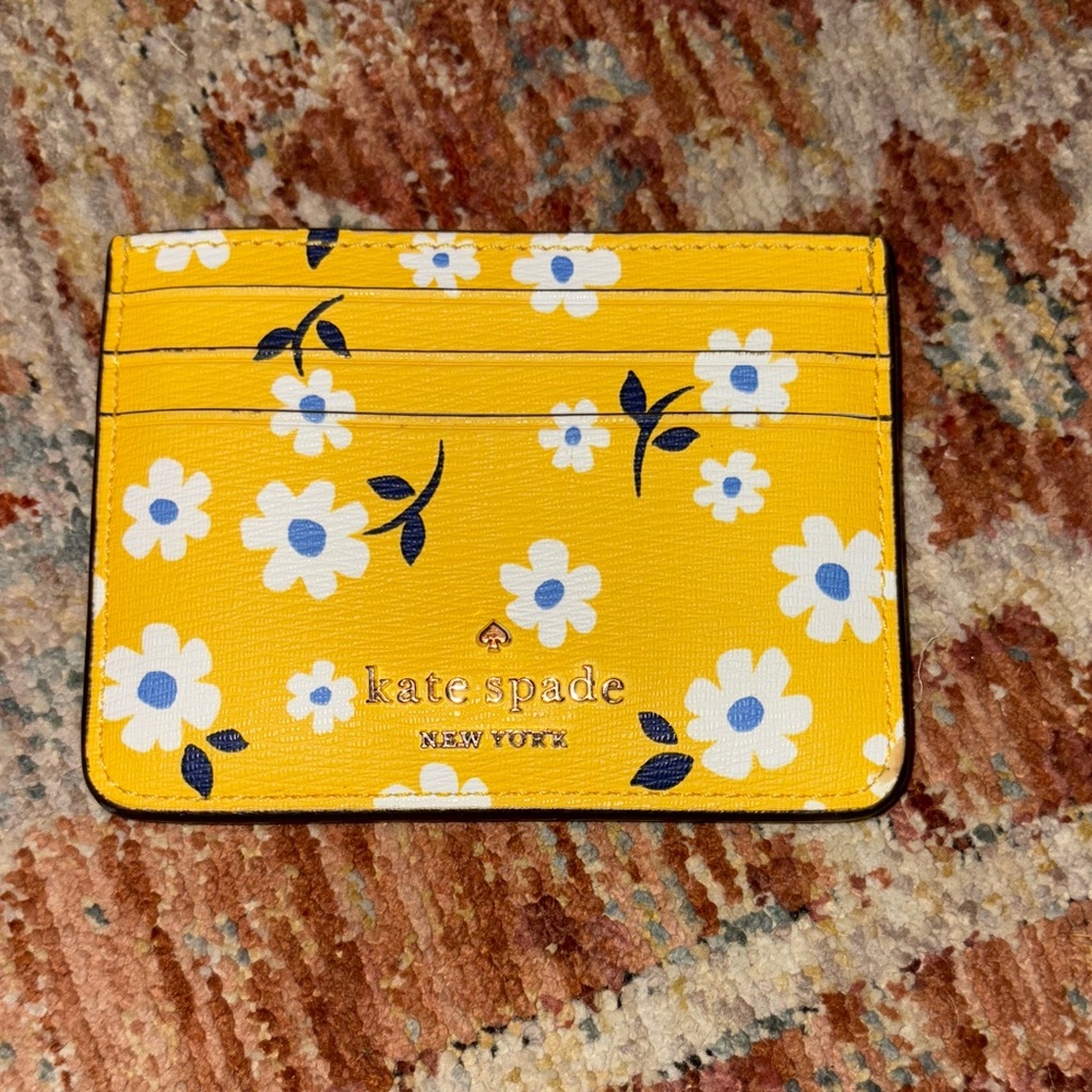 Kate Spade Yellow Floral Card Holder